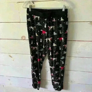 Secret Treasures puppy dog pajama pants, GUC, black dog print.